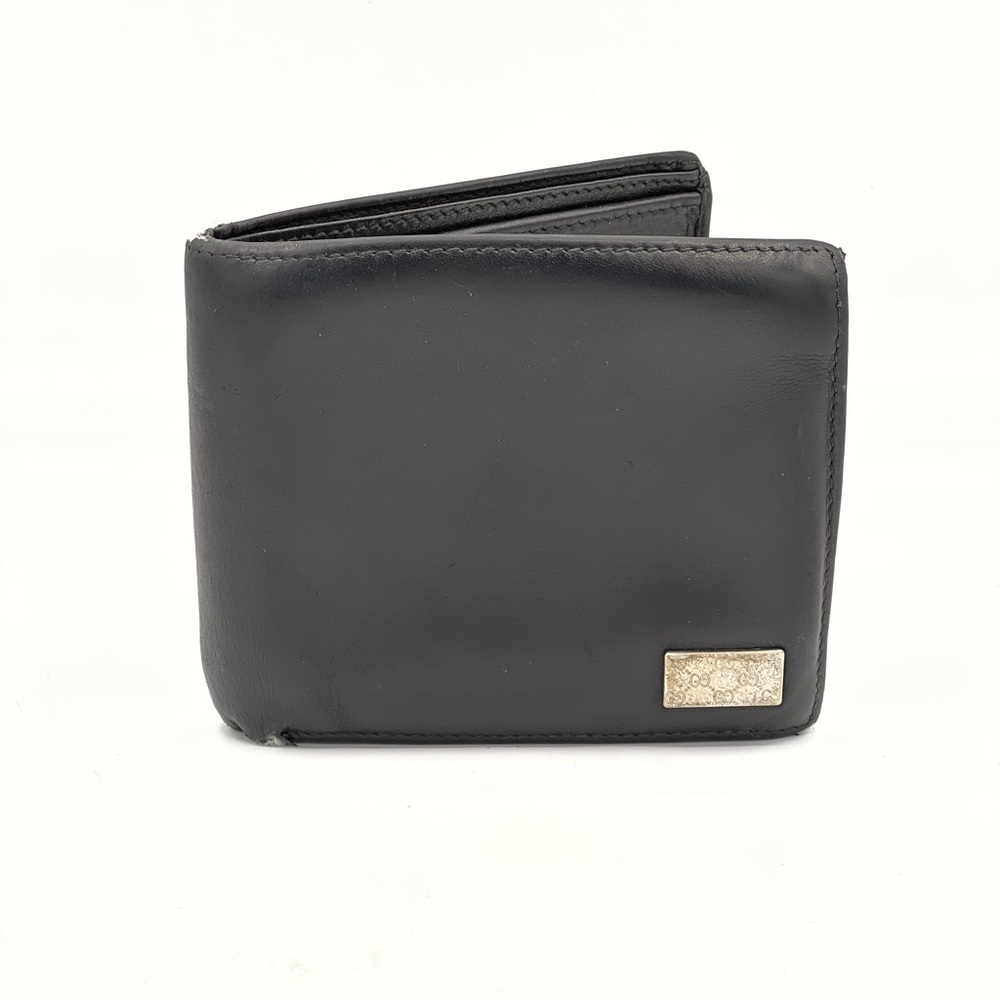Gucci Black Leather Bi-Fold Wallet w/ 6 card holder